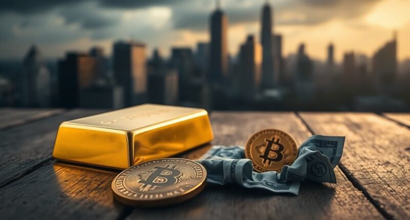 gold shines bitcoin falters