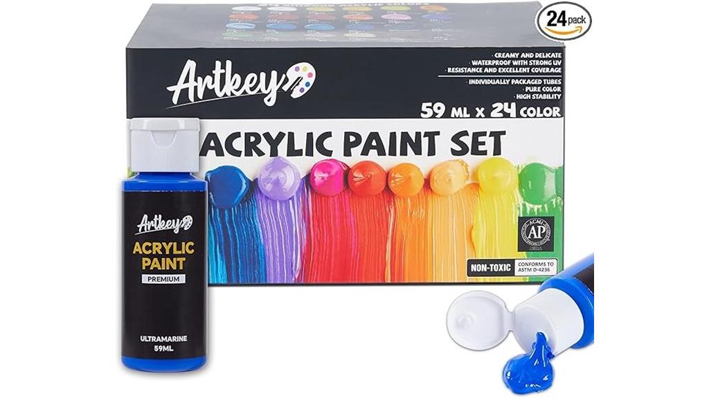 24 color acrylic paint set