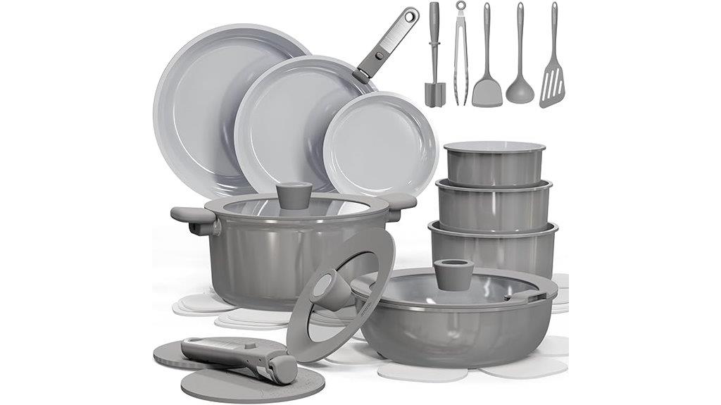27 piece ceramic cookware set