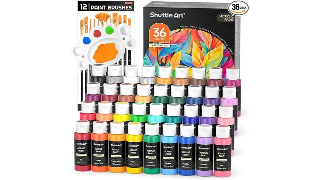36 color acrylic paint set