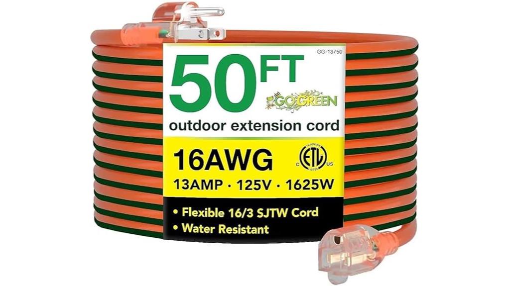 50 foot green extension cord