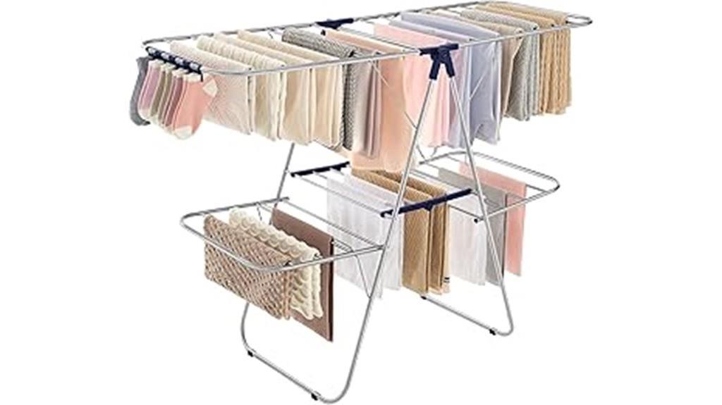 adjustable foldable laundry rack