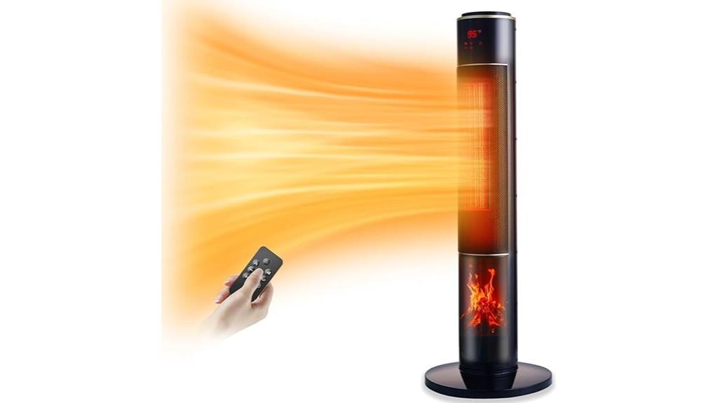 black portable room heater