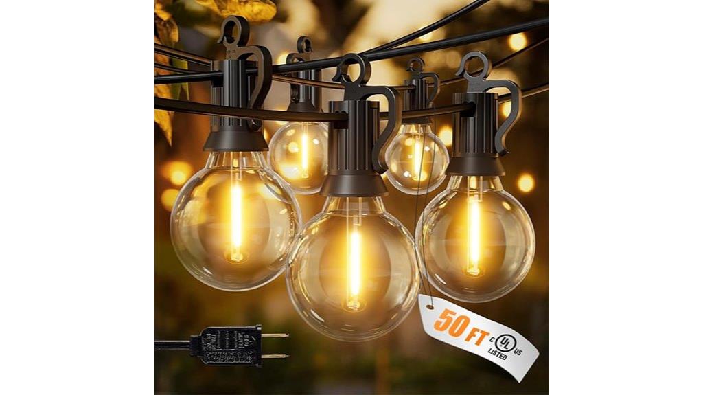 bright outdoor string lights