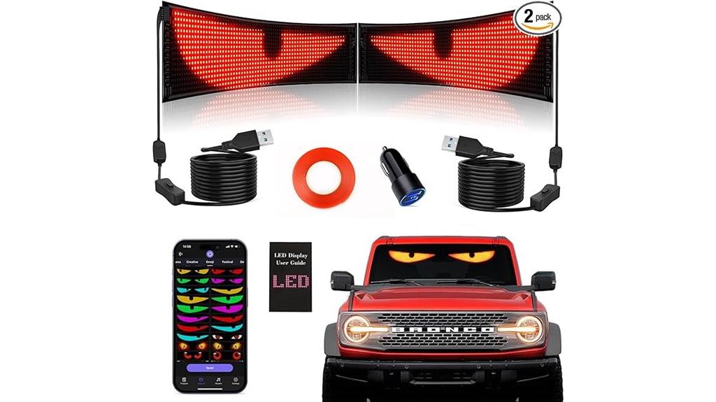 car window devil eye lights