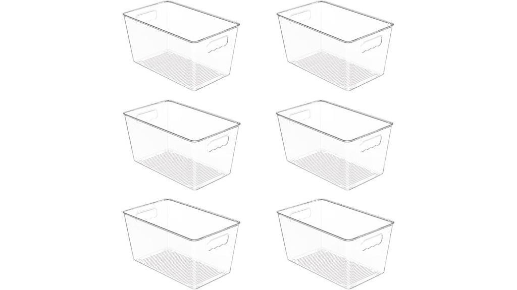 clear plastic pantry bins