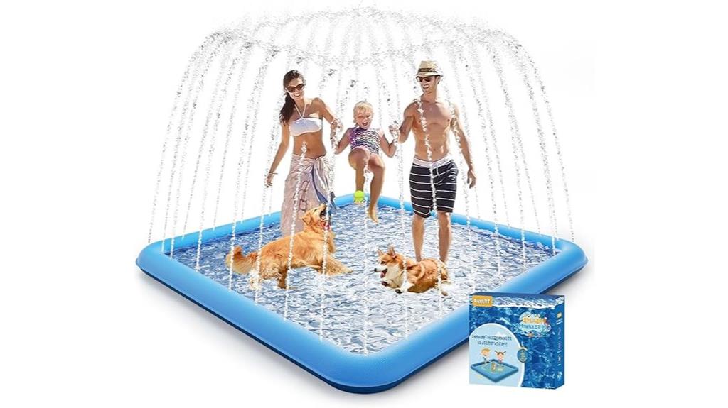 dog pool with sprinkler