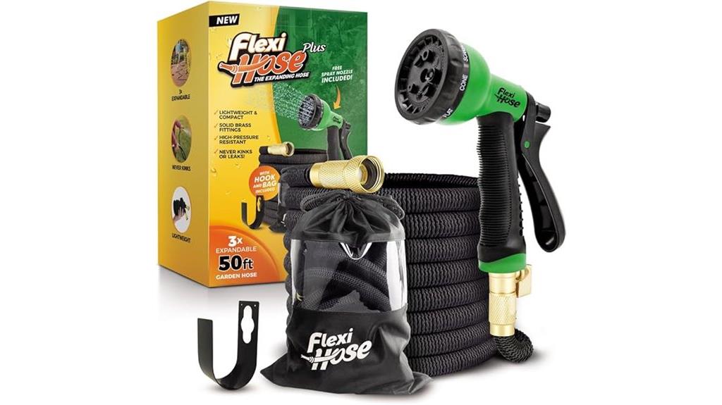 expandable garden hose with nozzle