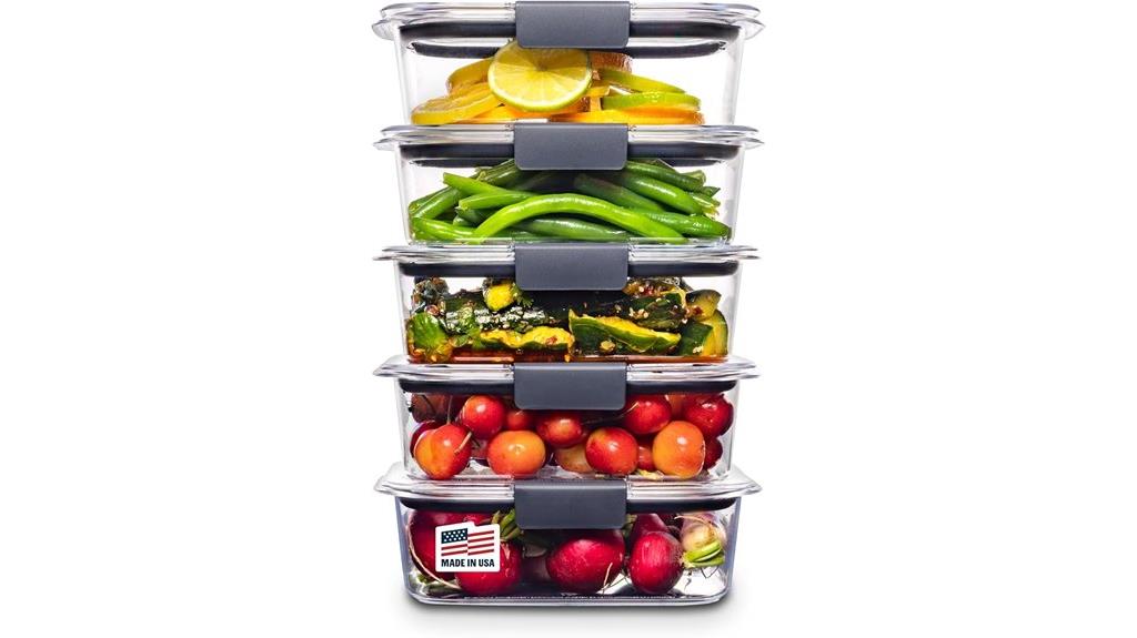 five bpa free storage containers