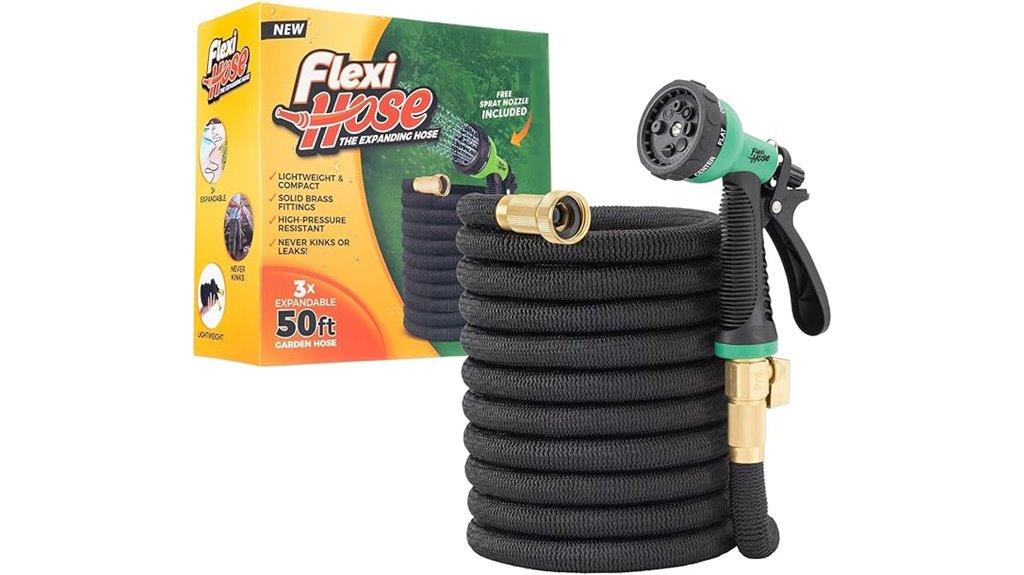 flexible 50ft hose with 8 function nozzle