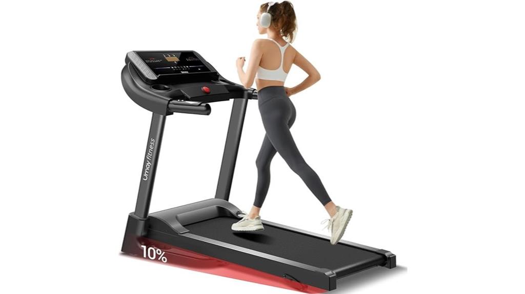 foldable incline treadmill with heart sensors