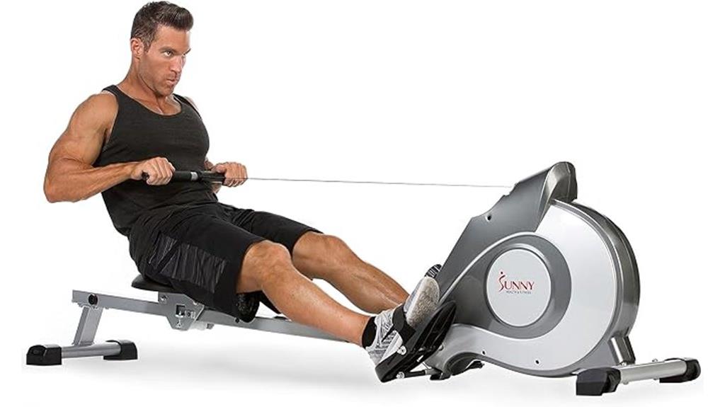 foldable rowing machine with extended slide