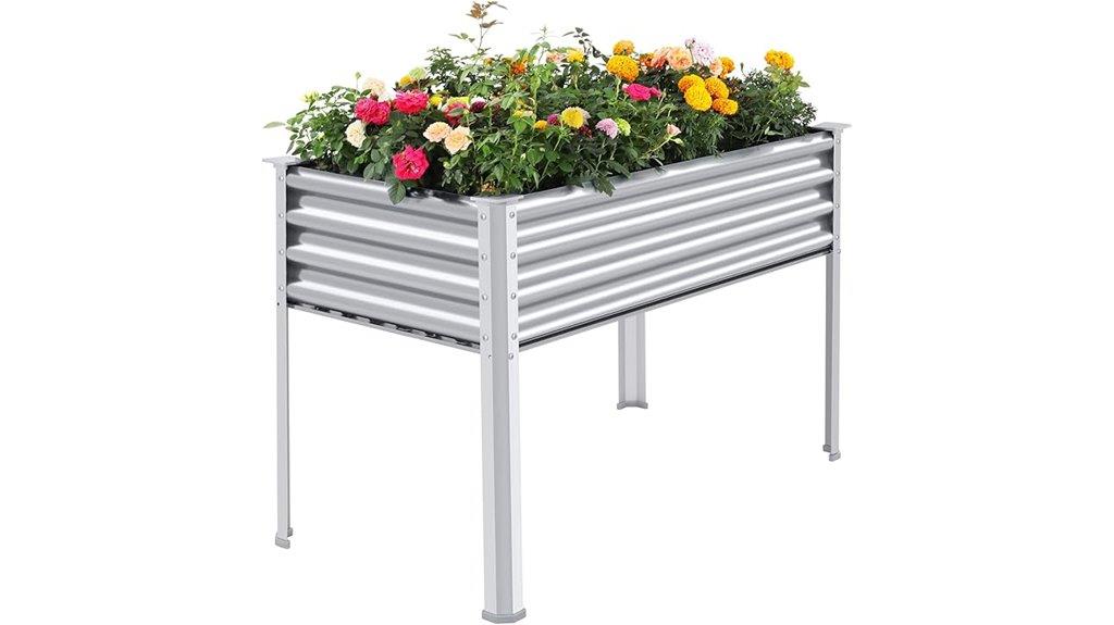 galvanized legged garden bed