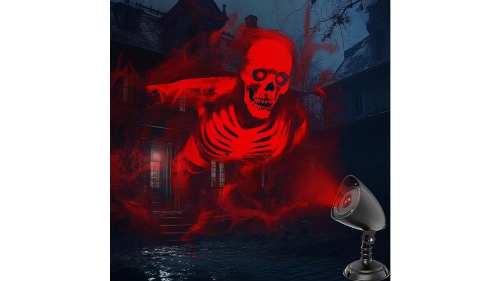 halloween skull hologram projector