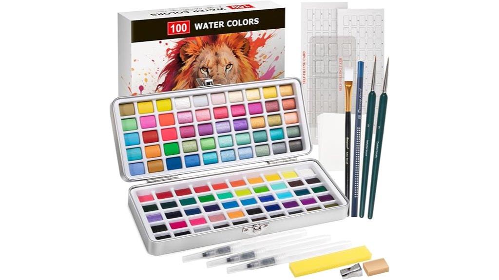 hundred color watercolor set