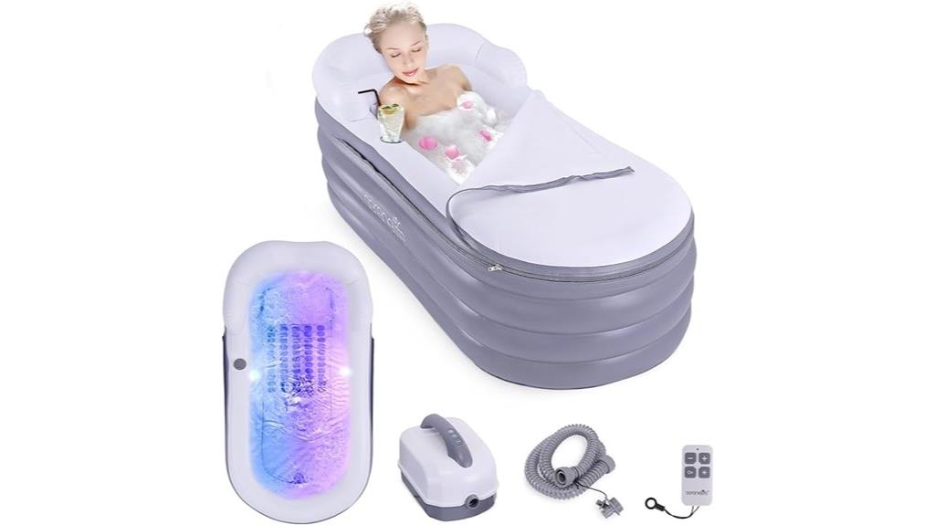 inflatable bathtub with bubbles