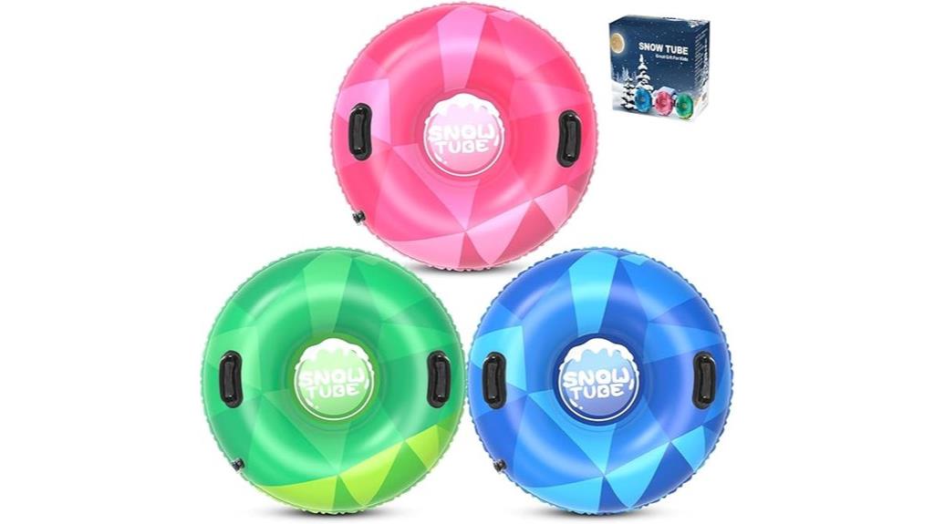 inflatable snow tube set