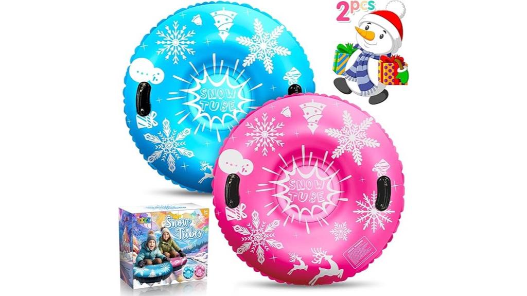 inflatable snow tube set