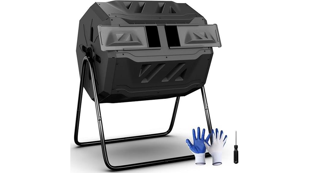 large dual chamber compost bin
