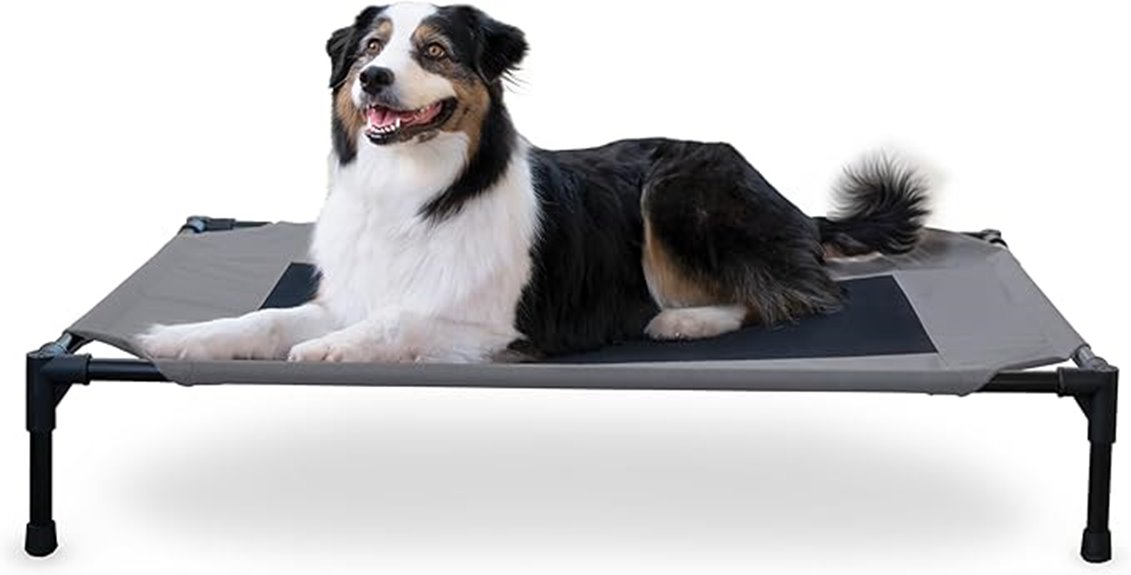 large gray outdoor dog cot
