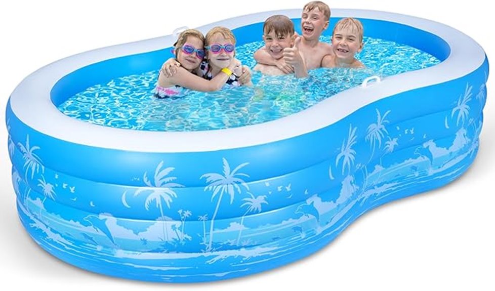 large inflatable pool with seats