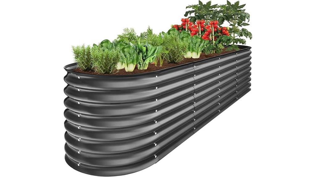 large metal garden bed