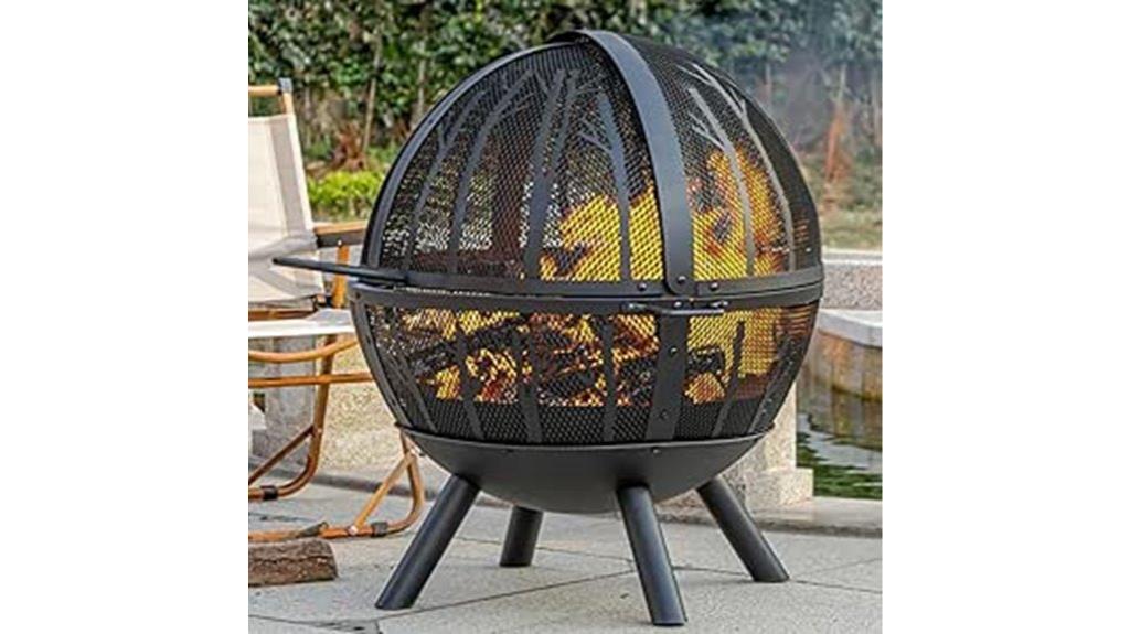 large wood fire pit