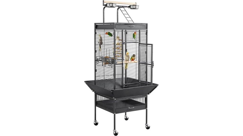 large wrought iron parrot cage
