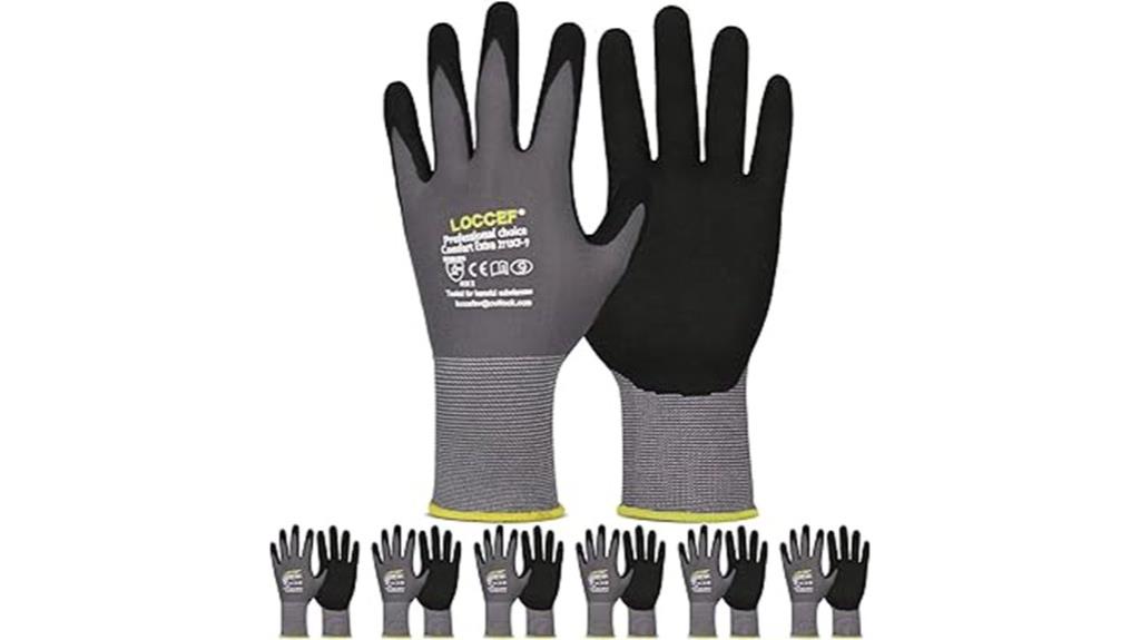 microfoam nitrile work gloves
