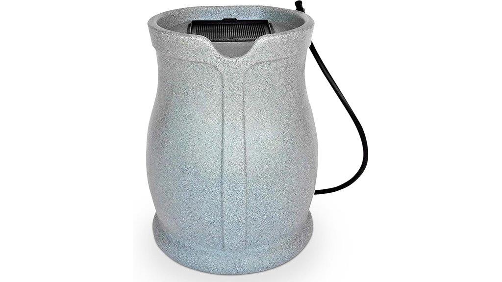 outdoor rain barrel with hose