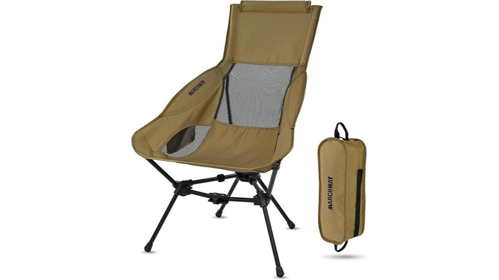 portable headrest camping chair
