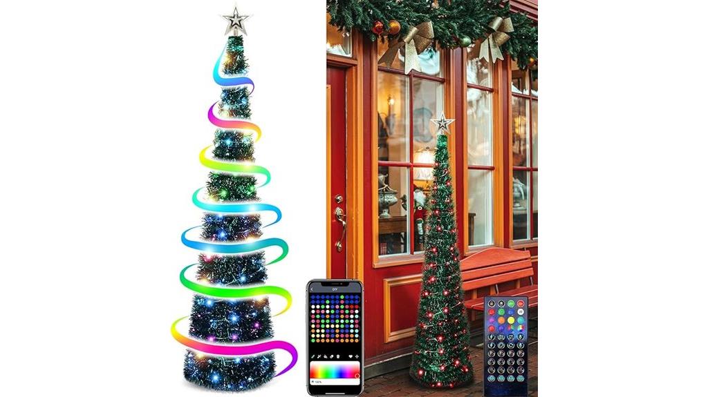 portable led tinsel tree