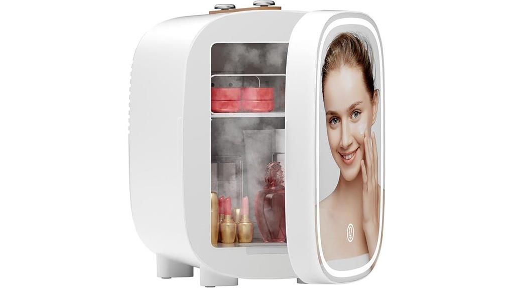 portable skincare fridge with led