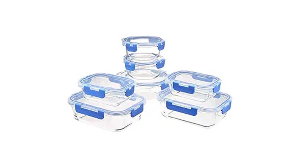 seven piece glass container set