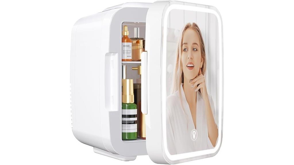 skincare mini fridge mirror