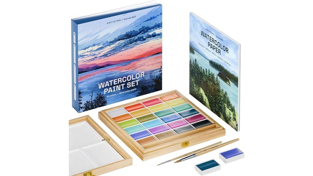 watercolor set with 24 colors