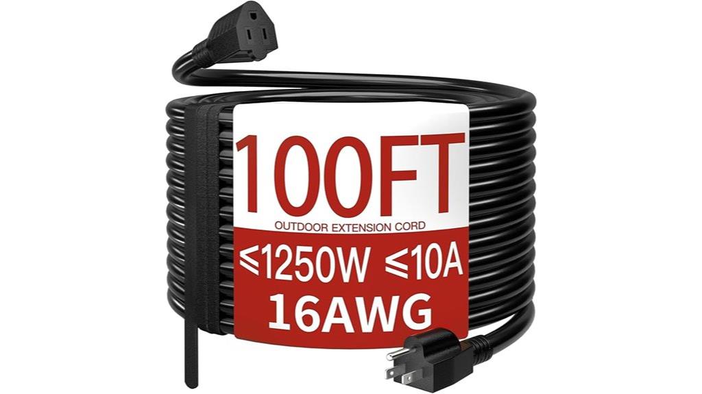 waterproof 100 foot extension cord