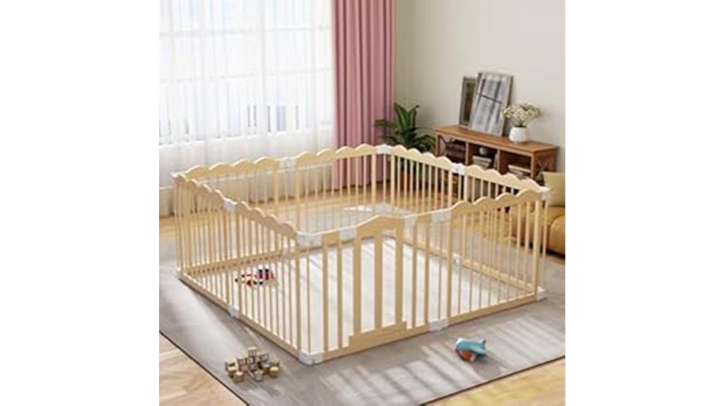 wooden baby playpen enclosure