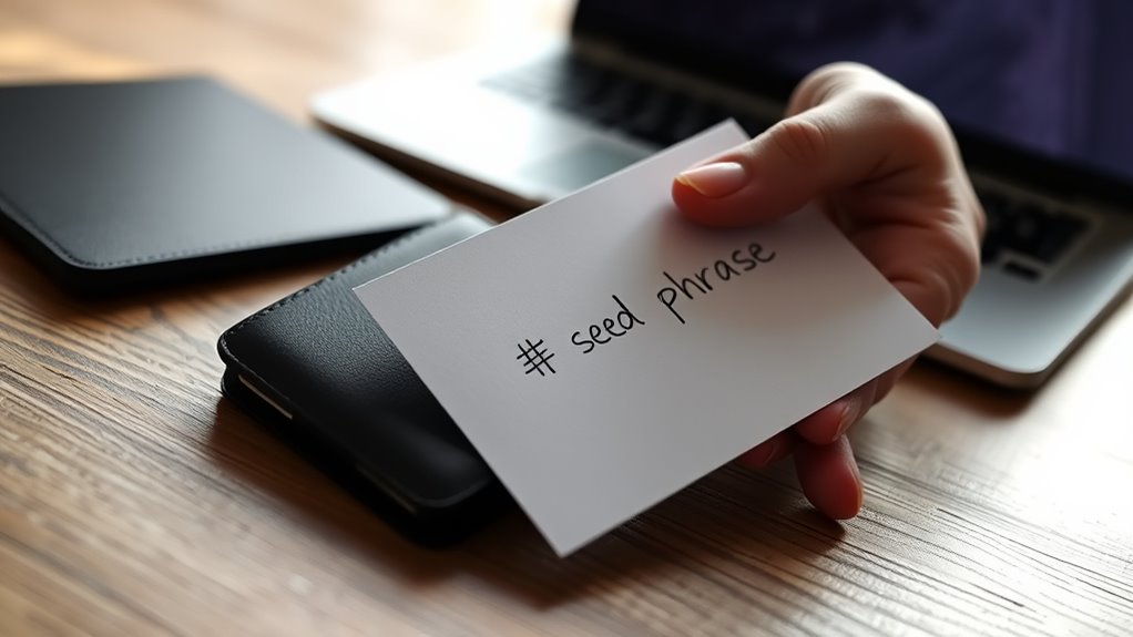 write seed phrase securely