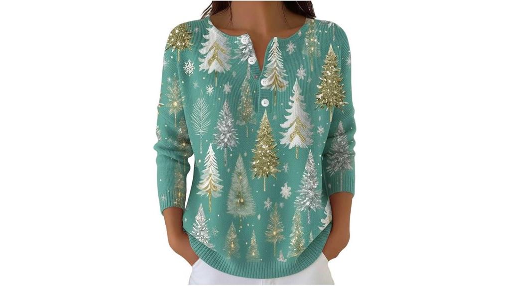 christmas women s v neck sweater