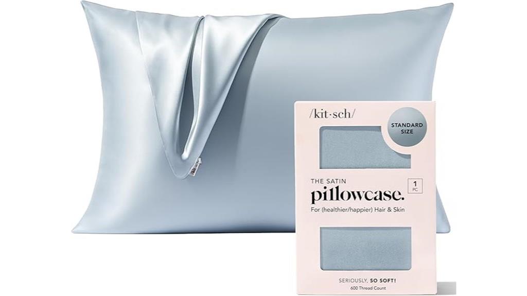 queen blue satin pillowcase